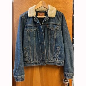 Levi’s quilted denim jacket with lambs wool collar